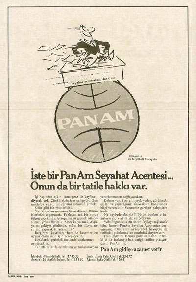 1969 A Pan Am Turkish language ad.